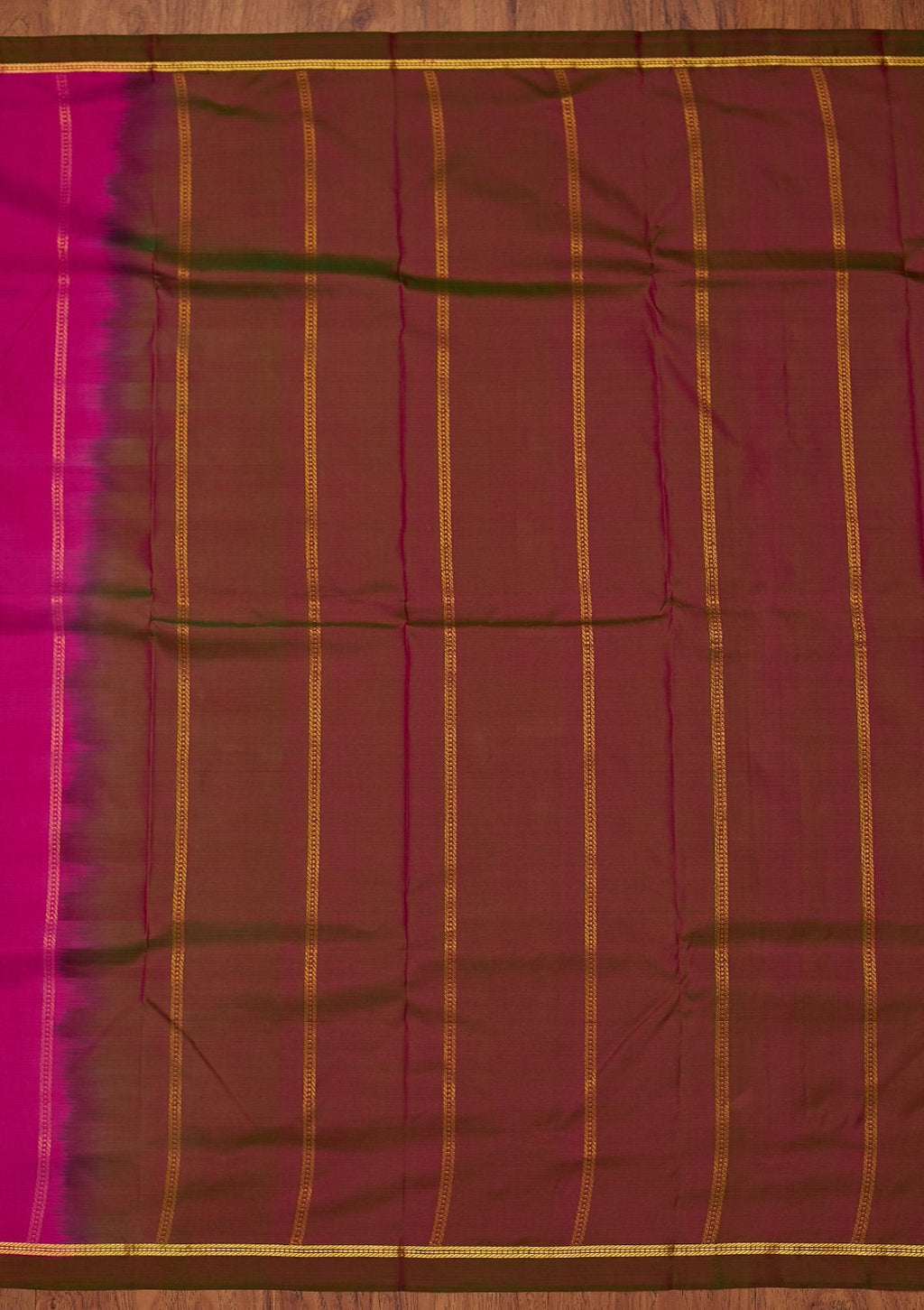 Magenta Pink Zariwork Pure Silk Saree