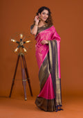 Magenta Pink Zariwork Banarasi Saree