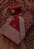 Maroon Threadwork Georgette Unstitched Salwar Suit