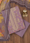 Mauve Cutdana Semi Crepe Unstitched Salwar Suit