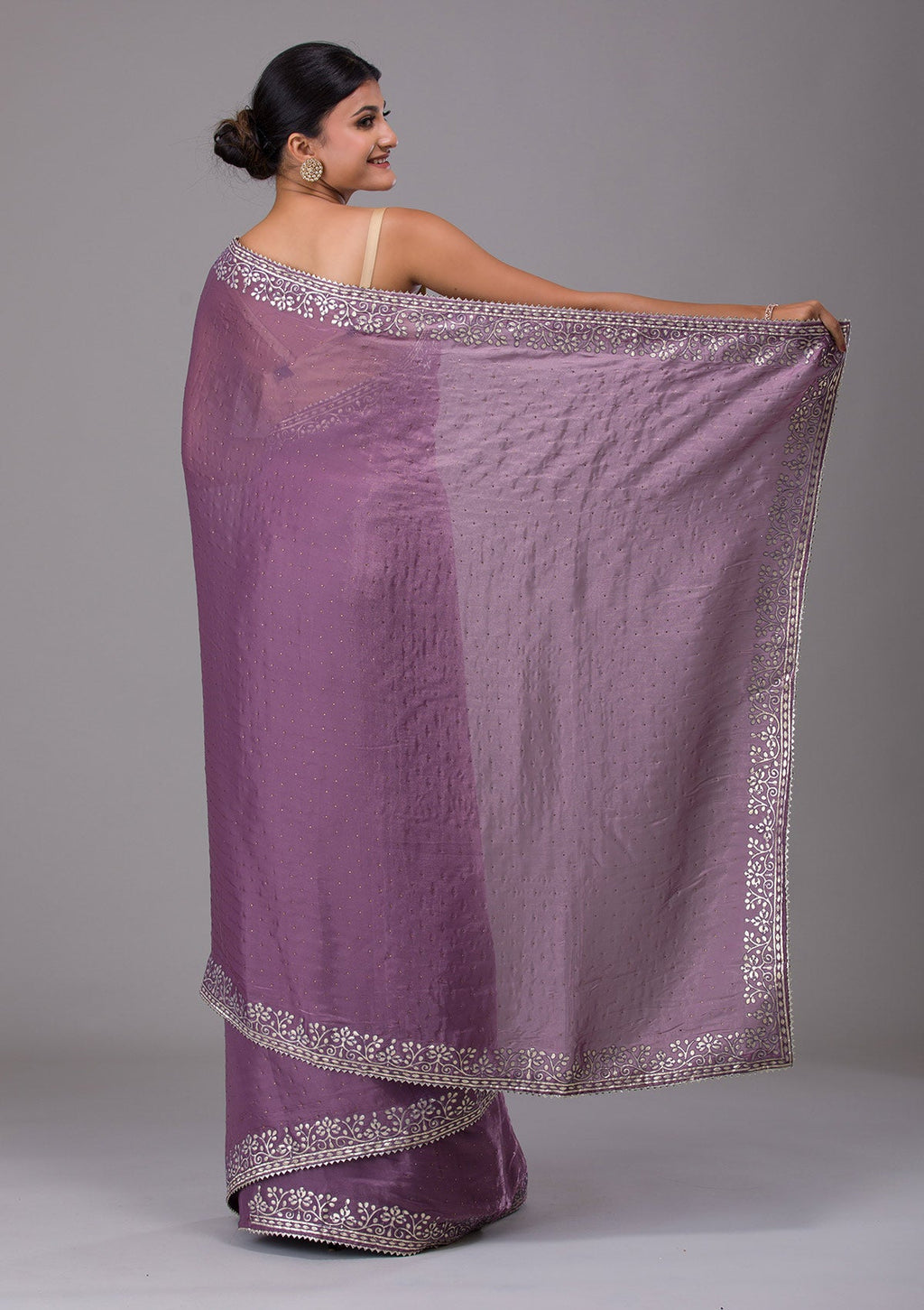 Mauve Gotapatti Georgette Designer Saree