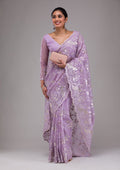 Mauve Badla Tissue Saree