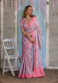 Mauve Sequins Semi Crepe Designer Saree