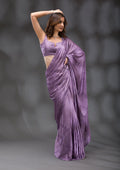Mauve Swarovski Satin Saree