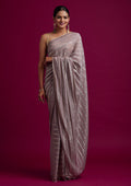 Mauve Mirrorwork Georgette Designer Saree