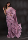 Lavender Swarovski Satin Saree