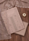 Mauve Zariwork Semi Crepe Unstitched Salwar Suit