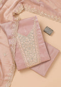 Mauve Zariwork Tissue Unstitched Salwar Suit