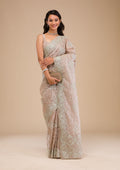 Mauve Zariwork Tissue Saree