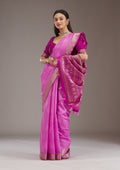 Mauve Zariwork Tissue Saree
