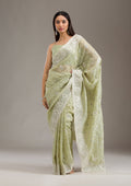 Mehendi Sequins Tissue Saree