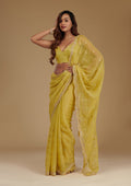 Mehendi Stonework (Gold) Tissue Saree