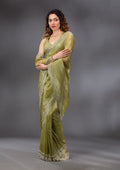 Mehendi Stonework Tissue Saree