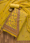 Mehendi Threadwork Georgette Unstitched Salwar Suit