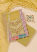 Mehendi Threadwork Organza Unstitched Salwar Suit