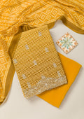 Mehendi Zariwork Semi Crepe Unstitched Salwar Suit