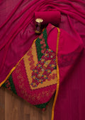 Multi Sequins Semi Crepe Unstitched Salwar Suit