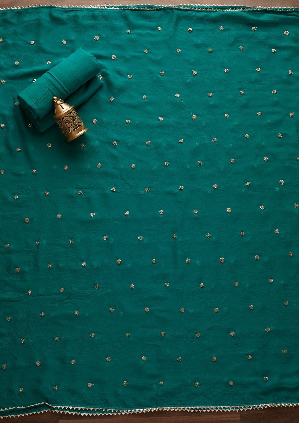 Multi Threadwork Semi Crepe Unstitched Salwar Suit
