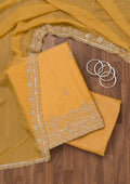 Mustard Stonework Tissue Unstitched Salwar Suit