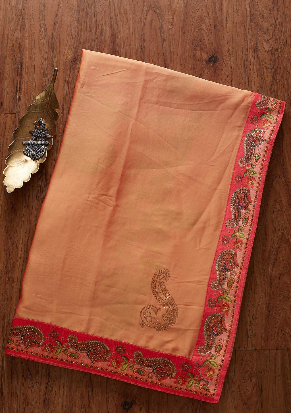 Mustard Swarovski Semi Crepe Designer Saree