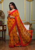 Mustard Threadwork Georgette Saree