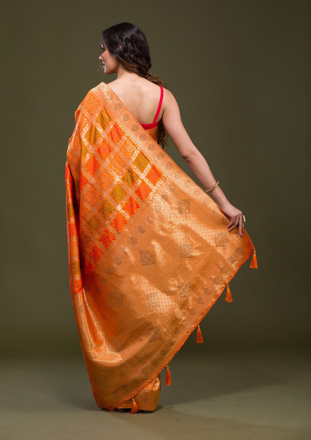 Mustard Zariwork Banarasi Silk Saree