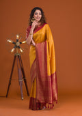 Mustard Zariwork Banarasi Saree