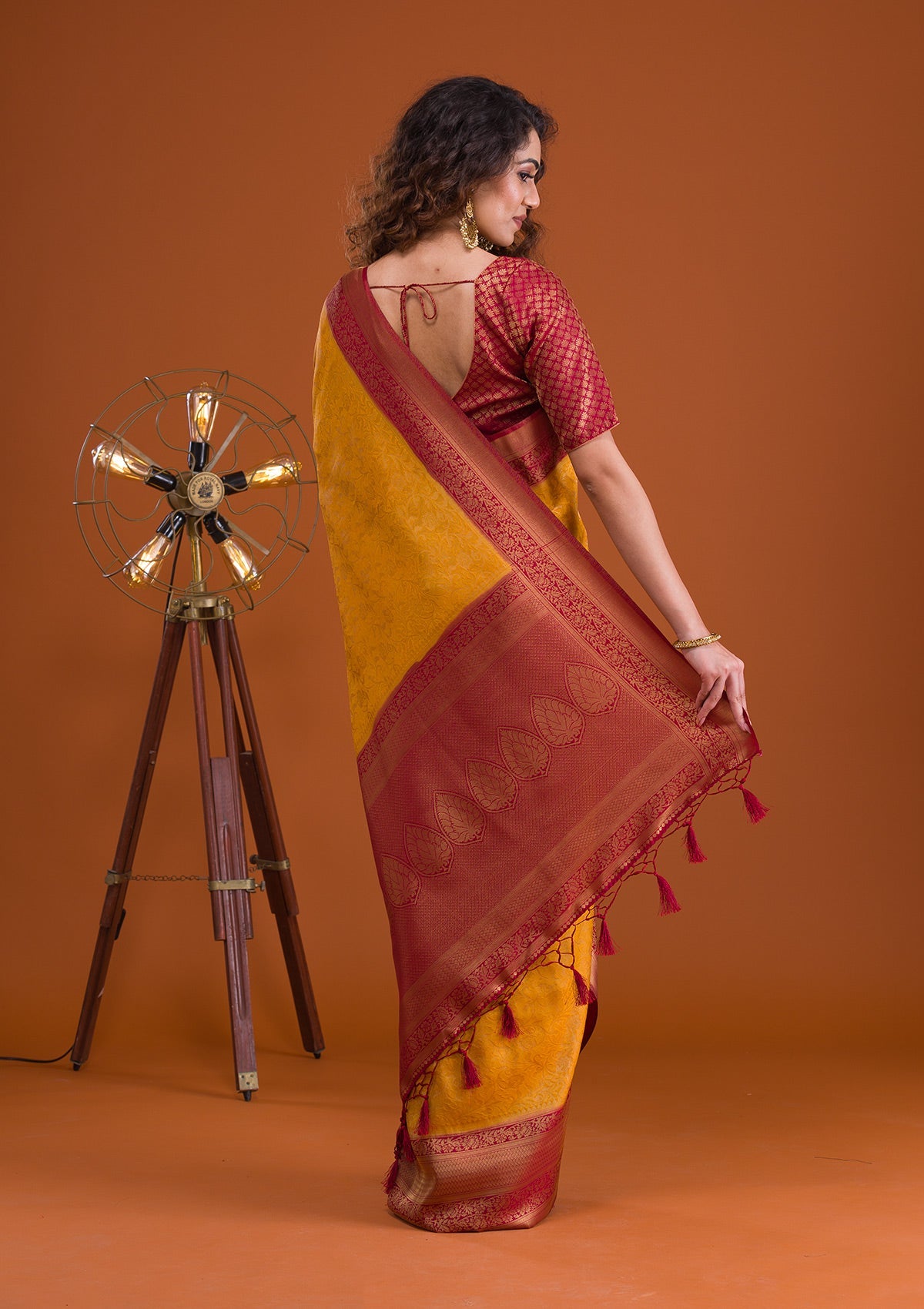Mustard Zariwork Banarasi Saree