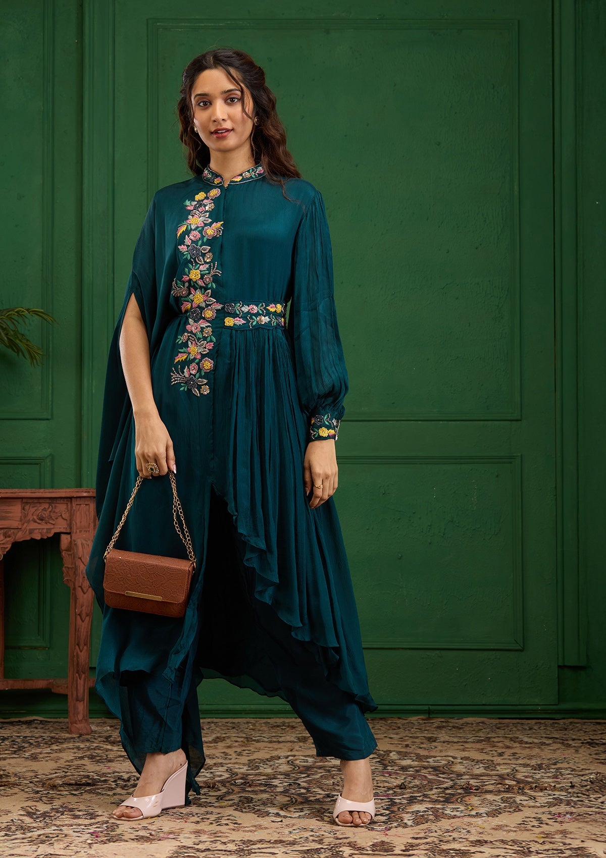 Navy Blue Cutdana Georgette Readymade Salwar Suit
