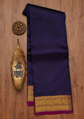 Navy Blue Zariwork Pure Silk Saree
