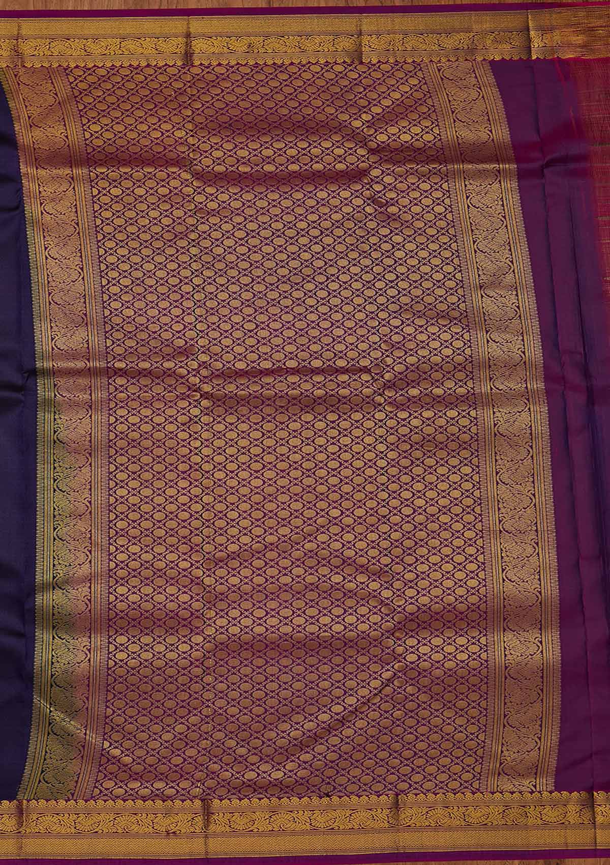 Navy Blue Zariwork Pure Silk Saree