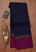 Navy Blue Zariwork Pure Silk Unstitched Saree