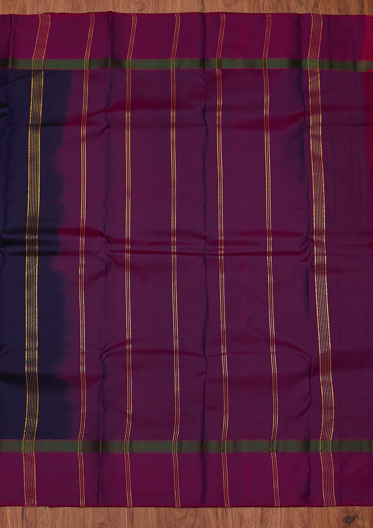 Navy Blue Zariwork Pure Silk Unstitched Saree