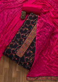 Navy Blue Zariwork Brocade Unstitched Salwar Suit