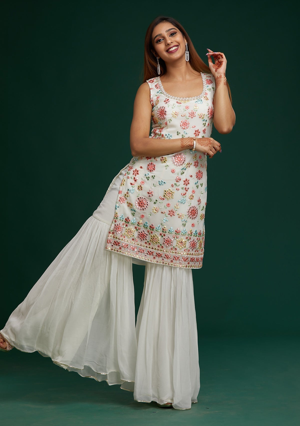 Off White Gotapatti Georgette Designer Salwar Suit