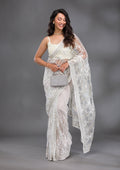 Off White Sequins Net Saree