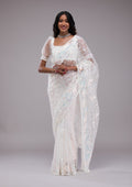 Off White Sequins Tissue Saree
