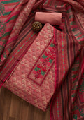 Onion Pink Sequins Chanderi Unstitched Salwar Suit