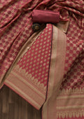 Onion Pink Zariwork Banarasi Unstitched Salwar Suit
