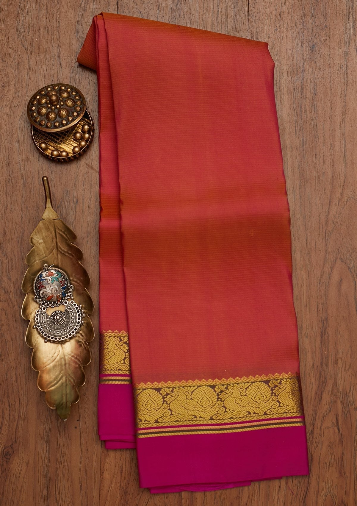 Onion Pink Zariwork Pure Silk Saree