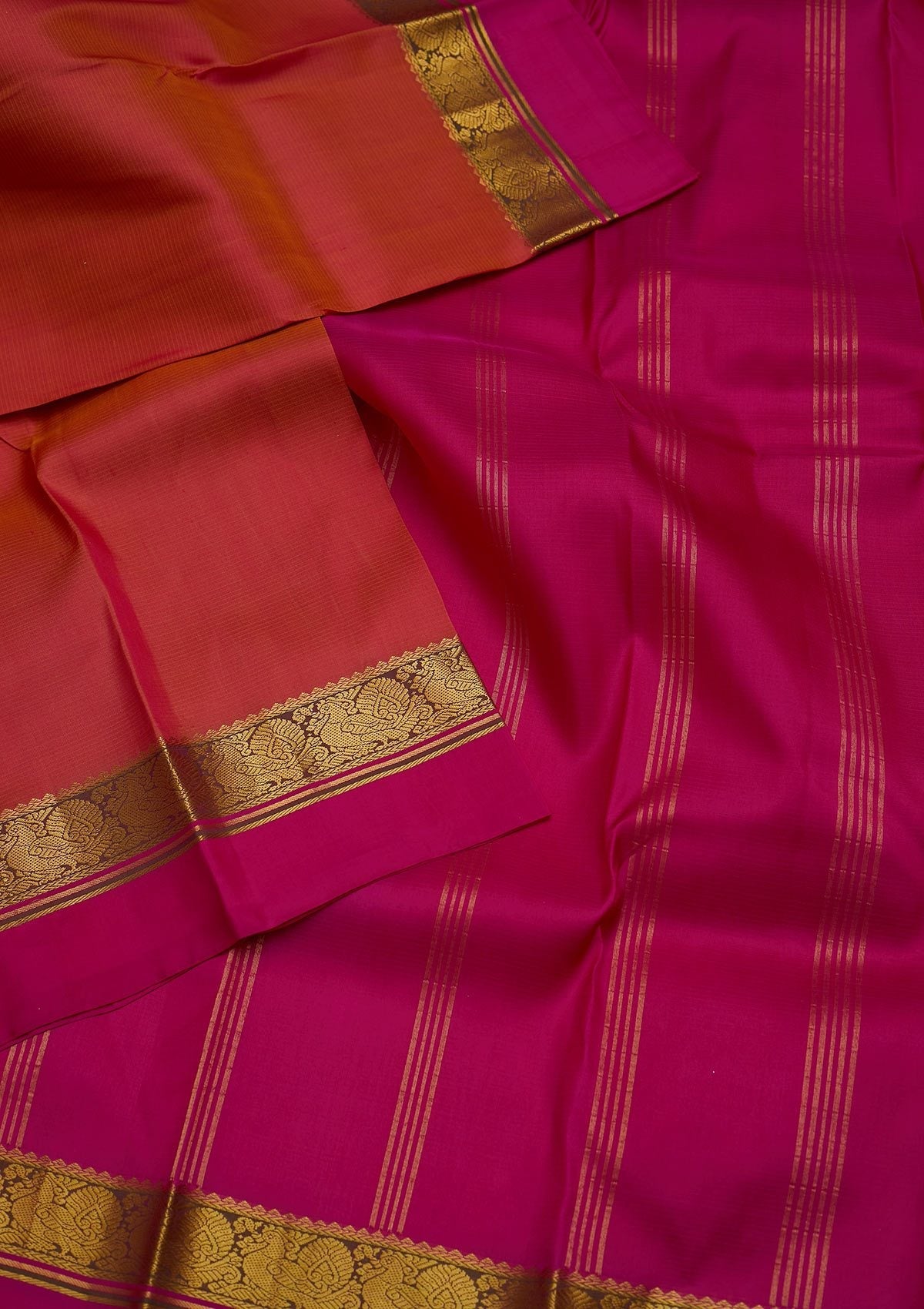 Onion Pink Zariwork Pure Silk Saree