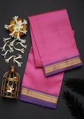 Onion Pink Zariwork Pure Silk Saree