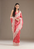 Onion Pink Sequins Tissue Saree