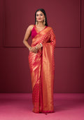 Onion Pink Zariwork Soft Silk Saree