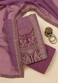 Onion Pink Zariwork Tissue Unstitched Salwar Suit