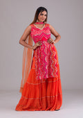 Orange Sequins Georgette Designer Salwar Suit