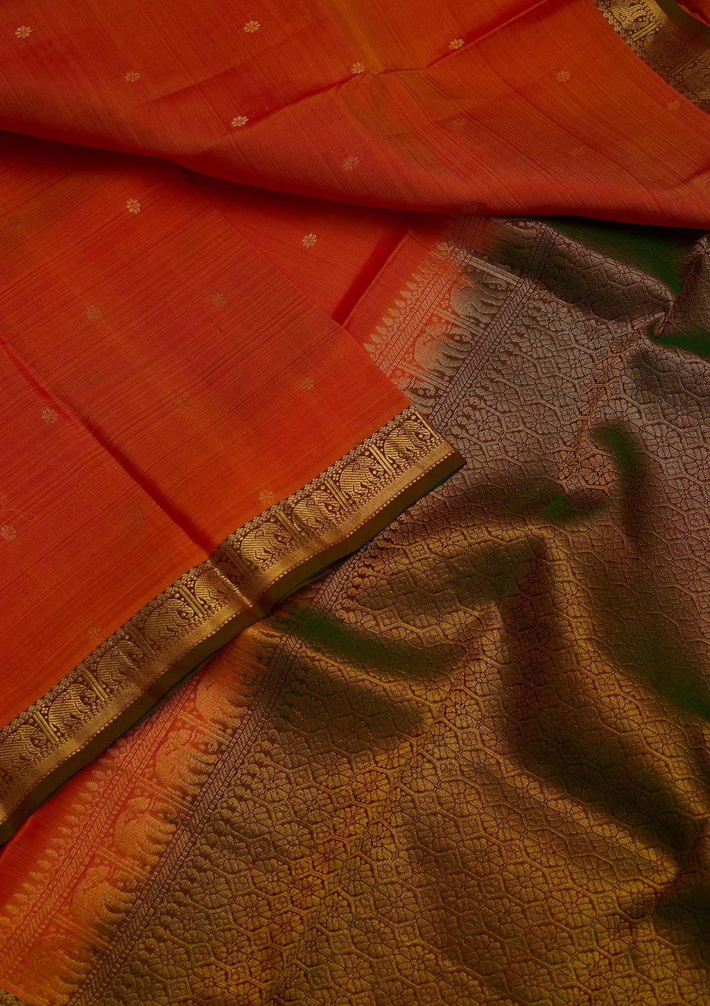 Orange Zariwork Pure Silk Saree