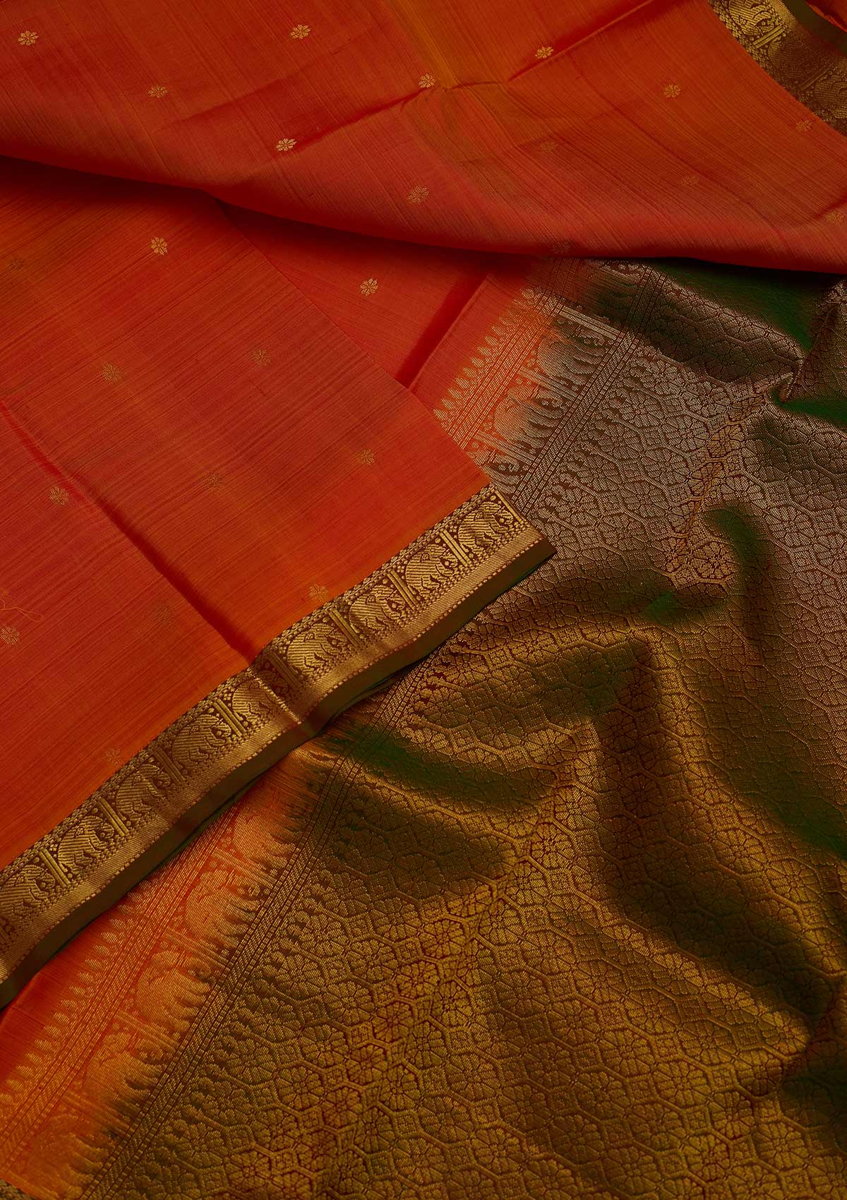Orange Zariwork Pure Silk Saree
