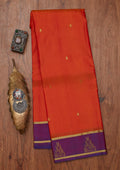 Orange Zariwork Pure Silk Unstitched Saree