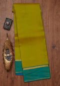 Parrot Green Zariwork Pure Silk Unstitched Saree